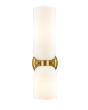 Modern 2-Light Wall Sconce Set of 2 with Milky White Glass Shade
