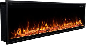 60" Smart Electric Fireplace – Wall Mount & Recessed