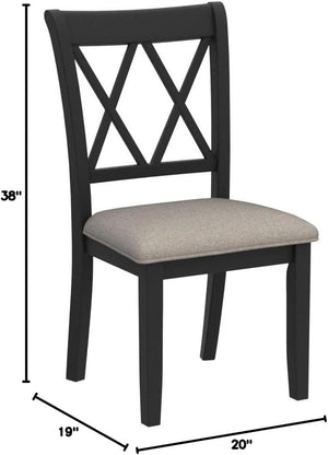 Cross-Back Fabric Upholstered Dining Chair Set of 2