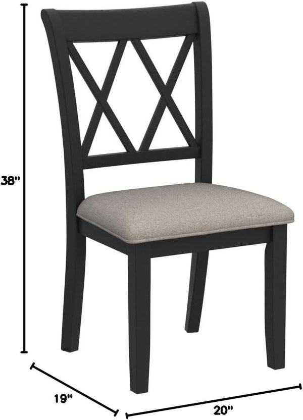 Cross-Back Fabric Upholstered Dining Chair Set of 2
