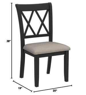 Cross-Back Fabric Upholstered Dining Chair Set of 2