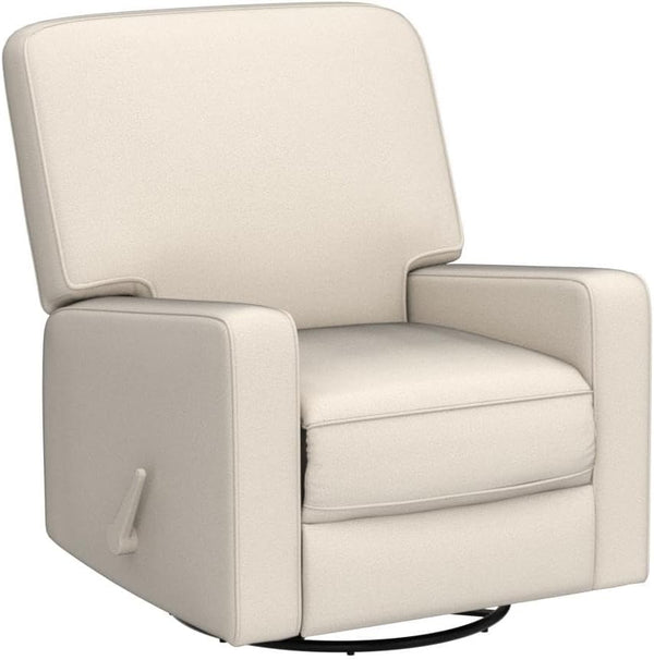 Swivel Glider Rocker Recliner Chair – High Back, Deep Seat, Linen Fabric