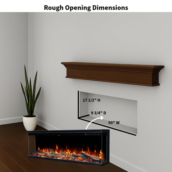 3-Sided Smart Electric Fireplace
