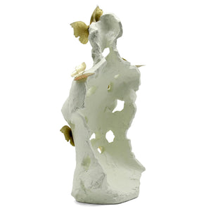 Abstract Female Bust Sculpture with Butterflies