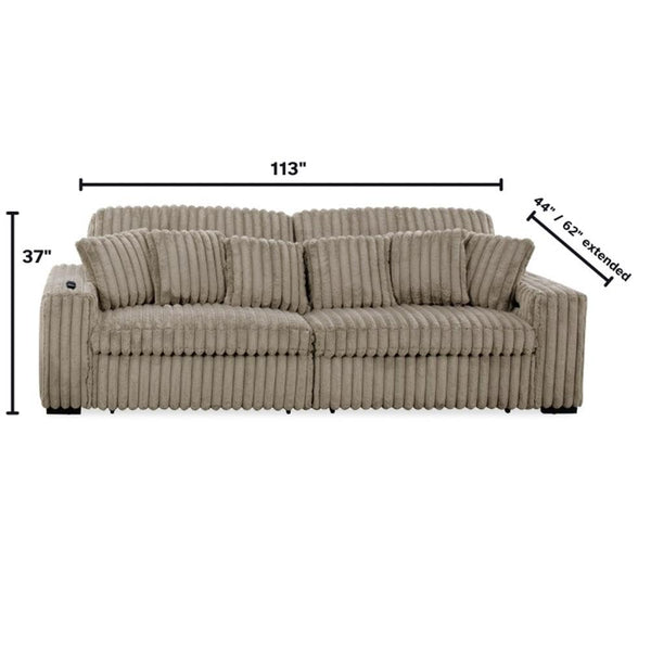 Convertible Sectional Sofa with Power Recliner & USB Charging