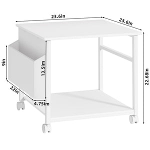 Rolling Printer Stand with Storage Shelf & Lockable Wheels