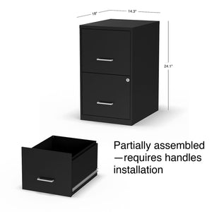 2-Drawer Vertical File Cabinet with Lock – Letter Size, Metal