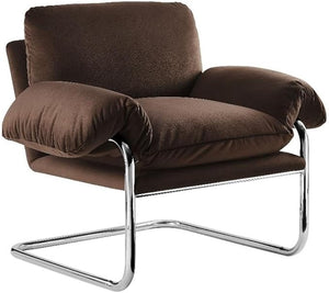 Velvet Accent Armchair with Removable Cushions