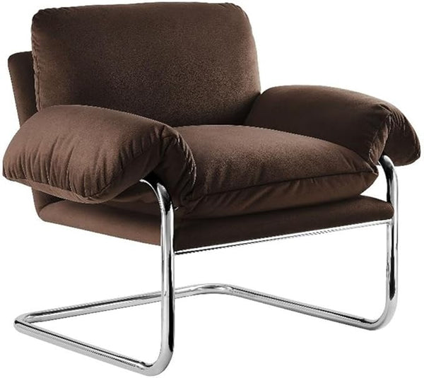 Velvet Accent Armchair with Removable Cushions