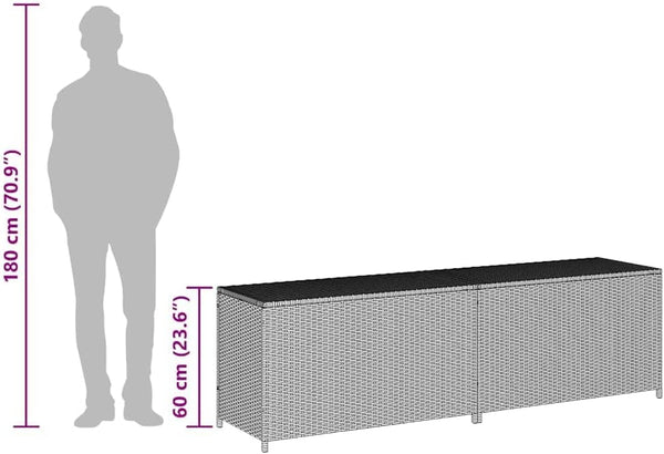 Outdoor Poly Rattan Storage Box with Lid – Garden Deck Box