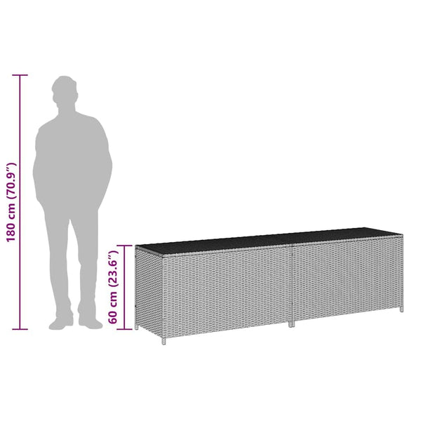 Outdoor Poly Rattan Storage Box with Lid – Garden Deck Box
