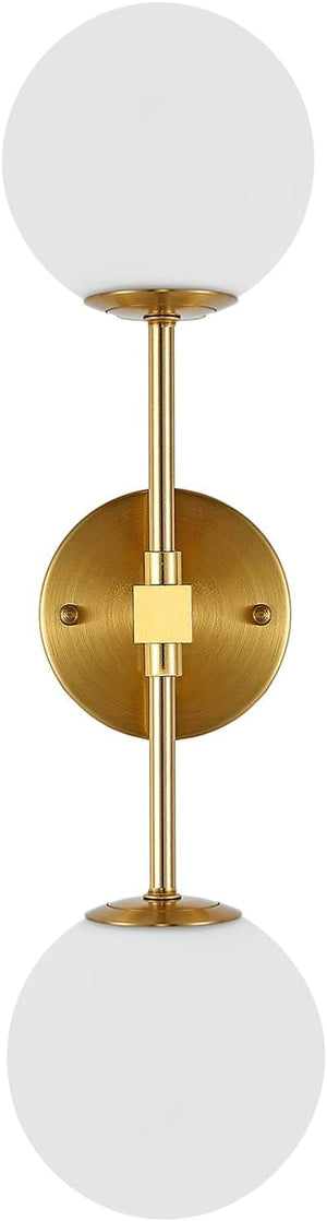 Modern Globe Glass Wall Sconce with Brass Finish