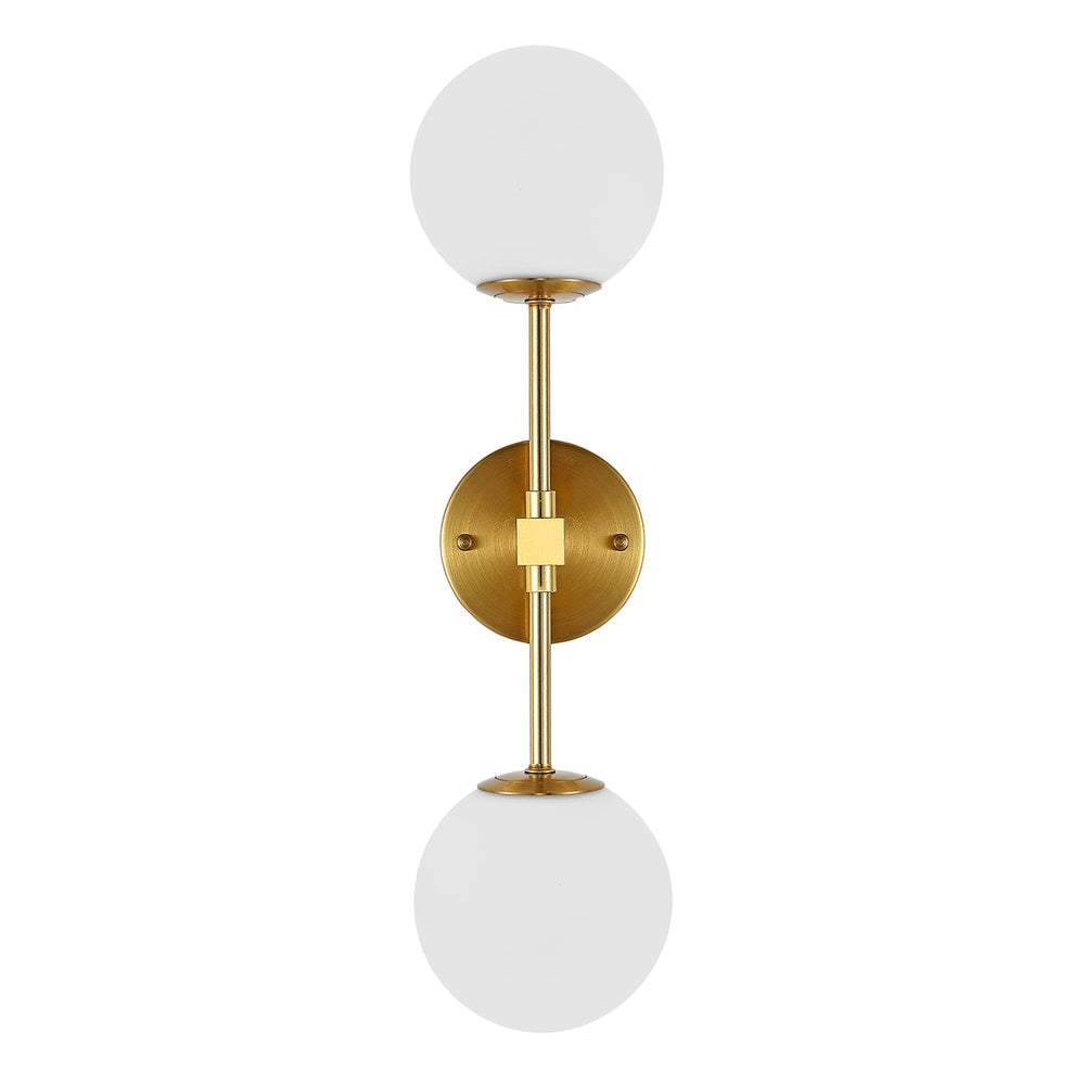Modern Globe Glass Wall Sconce with Brass Finish