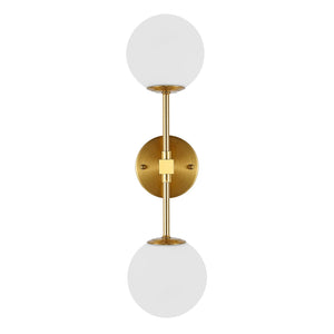 Modern Globe Glass Wall Sconce with Brass Finish