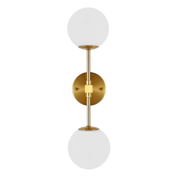 Modern Globe Glass Wall Sconce with Brass Finish