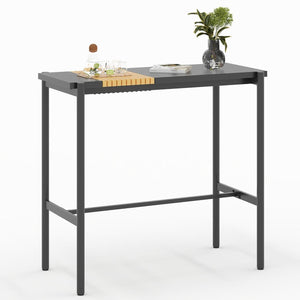 Metal Outdoor Bar Table with Adjustable Footrest