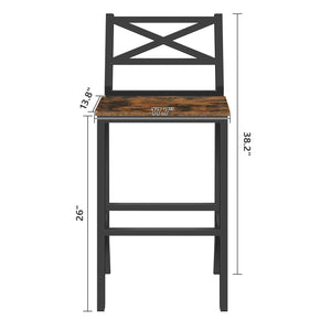 Counter Height Bar Stools Set of 2 with Backrest & Footrest – 26 Inch