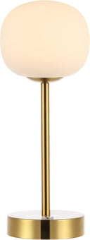 Rechargeable Cordless LED Table Lamp with Frosted Glass Globe