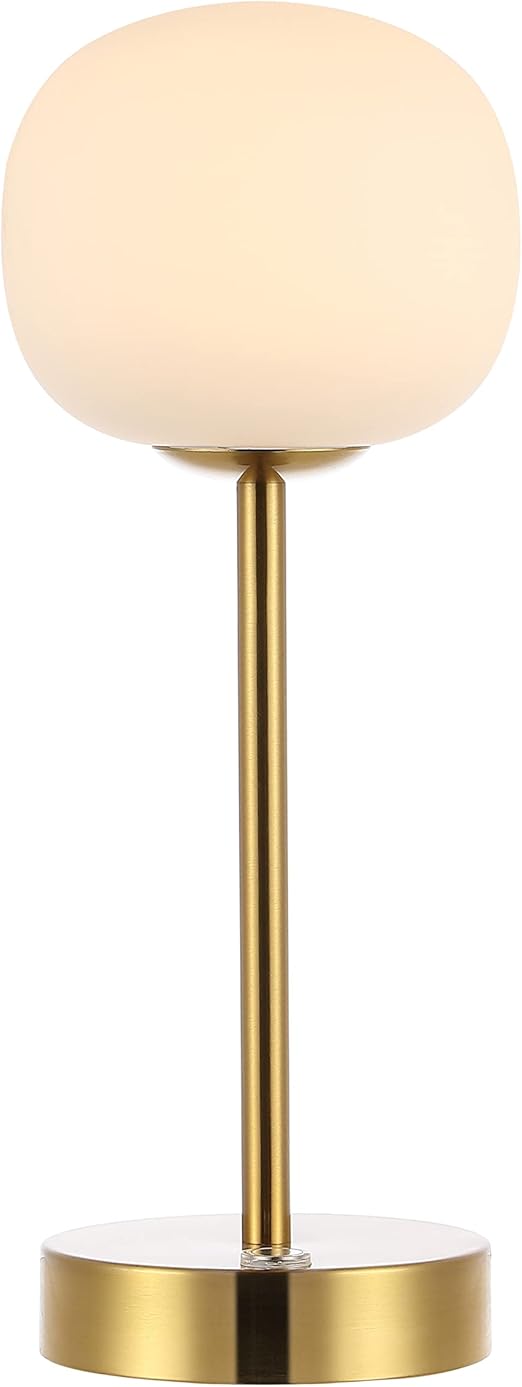 Rechargeable Cordless LED Table Lamp with Frosted Glass Globe