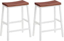 Industrial Saddle Bar Stools Set of 2 with Footrests