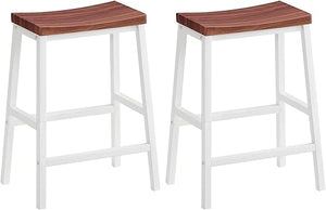Industrial Saddle Bar Stools Set of 2 with Footrests