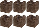 Seagrass Woven Cube Storage Baskets with Handles