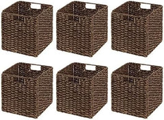 Seagrass Woven Cube Storage Baskets with Handles