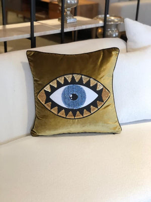 Evil Eye Velvet Throw Pillow Cover 18x18