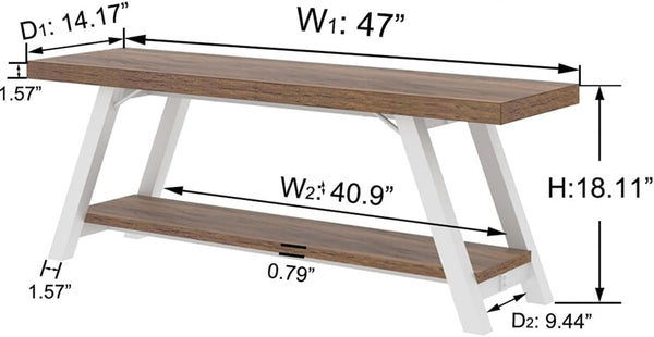 Rustic Entryway Bench with Shoe Storage