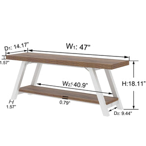 Rustic Entryway Bench with Shoe Storage