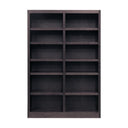 Double Wide Wood Bookcase 84" – 12 Shelves
