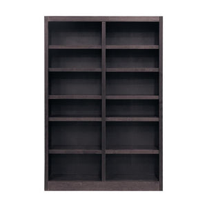 Double Wide Wood Bookcase 84" – 12 Shelves