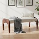 51-Inch Upholstered Bench with Solid Rubber Wood Legs