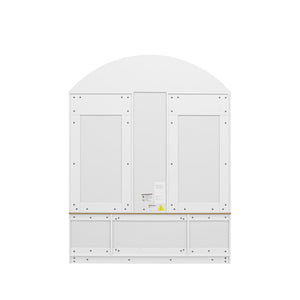 77" Arched Hall Tree with Bench, LED Lights & Shoe Storage
