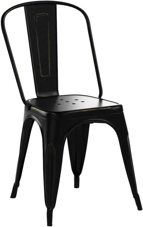 Stackable Metal Dining Chair Set of 4 – Indoor & Outdoor