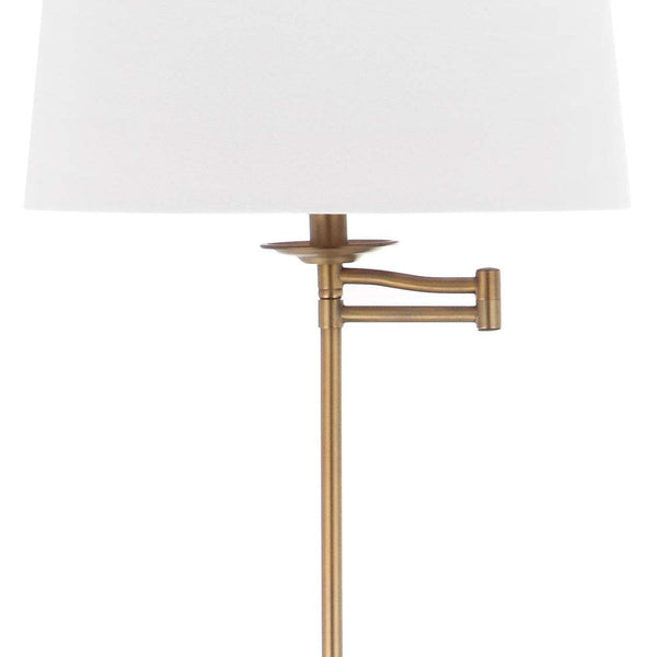 Swing Arm Floor Lamp with Adjustable Height | Gold Metal | LED Included
