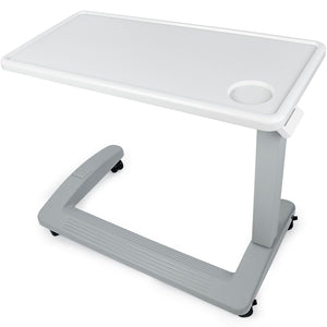 Pneumatic Adjustable Overbed Table with Wheels