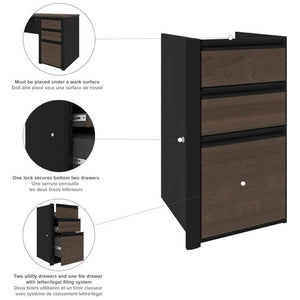 5-Piece L-Shaped Office Desk Set with Lateral Filing Cabinet
