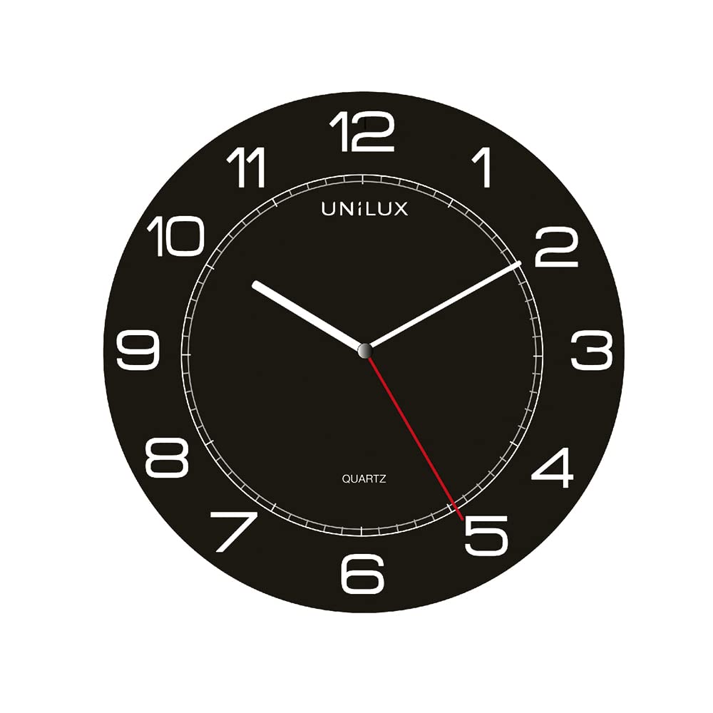 Large Round Analog Wall Clock – Black