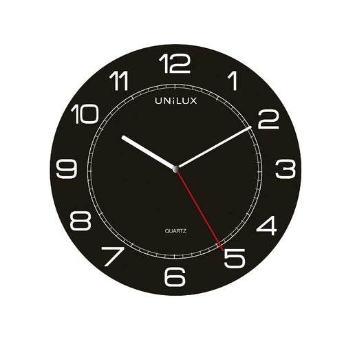 Large Round Analog Wall Clock – Black
