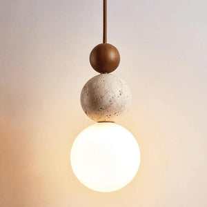 Stone & Glass Pendant Light – G9 Hanging Ceiling Lamp