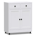 Metal Storage Cabinet with 2 Drawers & Adjustable Shelf