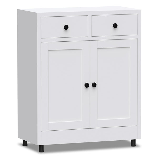 Metal Storage Cabinet with 2 Drawers & Adjustable Shelf