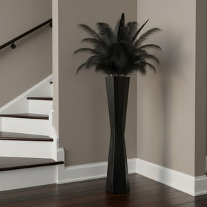 Black Star Floor Vase 27.5" Tall – Resin Tapered Vase for Pampas Grass & Dried Flowers
