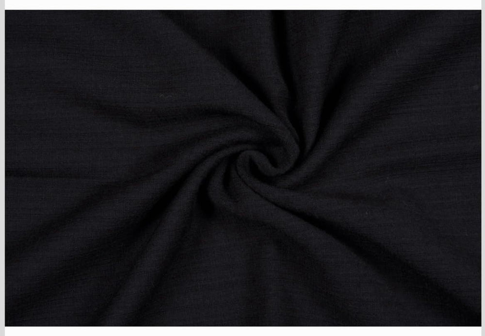 Black Wool Flannel Fabric by the Yard – 100% Wool, 59" Wide, Made in Italy