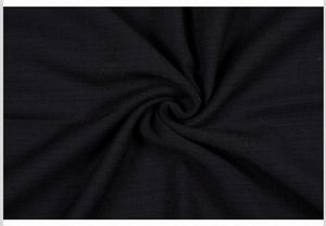 Black Wool Flannel Fabric by the Yard – 100% Wool, 59" Wide, Made in Italy