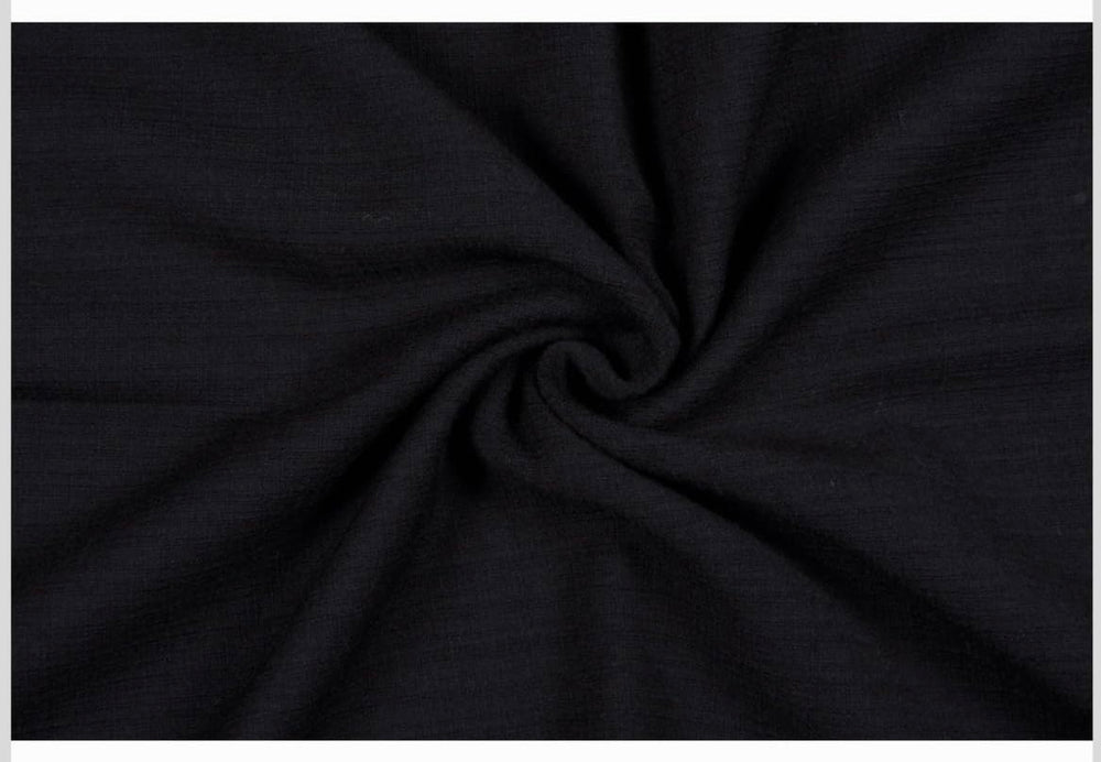 Black Wool Flannel Fabric by the Yard – 100% Wool, 59" Wide, Made in Italy