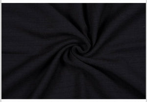 Black Wool Flannel Fabric by the Yard – 100% Wool, 59" Wide, Made in Italy
