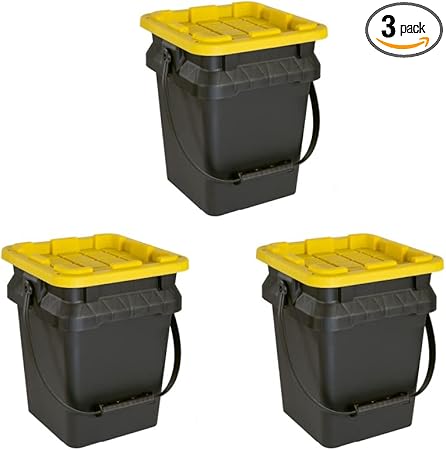 Heavy Duty Stackable Storage Bins with Lids – 5 & 12 Gallon