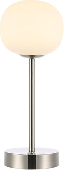 Rechargeable Cordless LED Table Lamp with Frosted Glass Globe